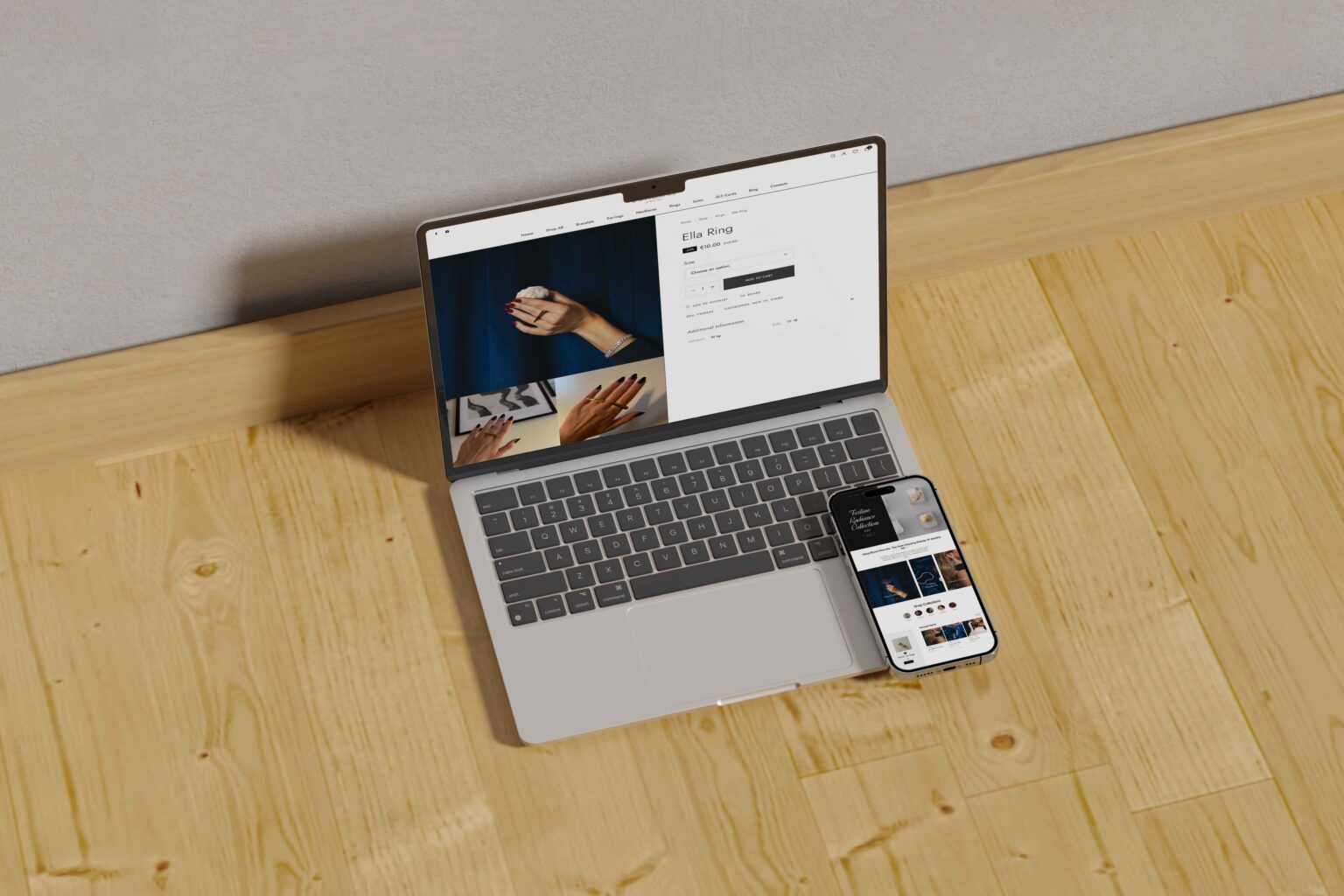 Responsive eCommerce site για Adeline Jewelry – Καθαρό και μοντέρνο design