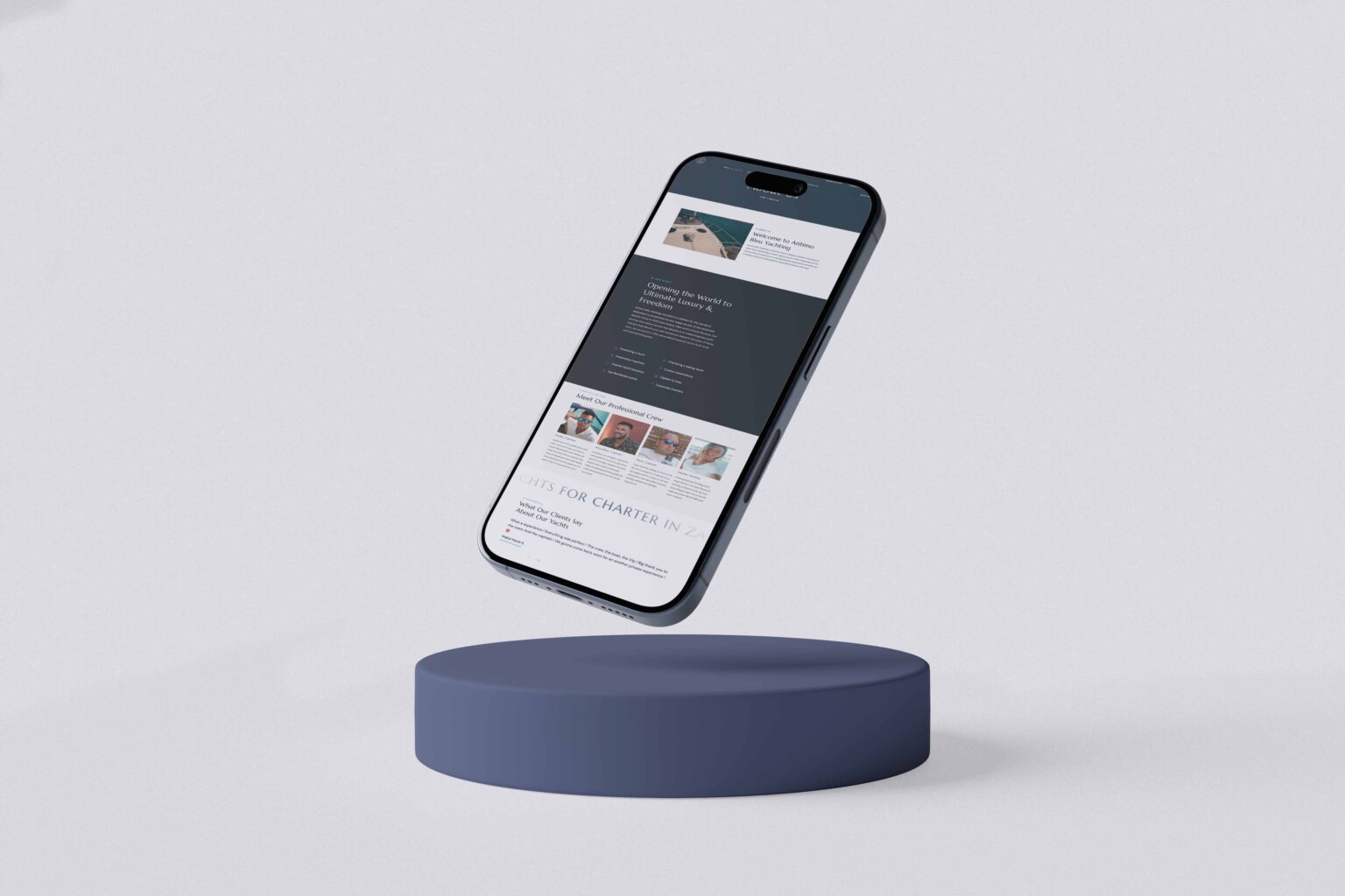 Website yacht chartering με responsive design