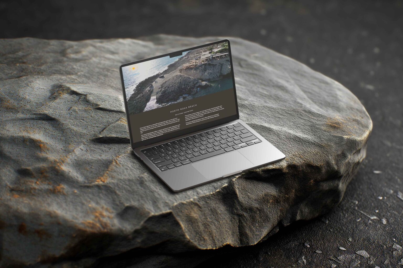 Fondo Beach Bar’s website on a laptop screen, highlighting the premium user interface.
