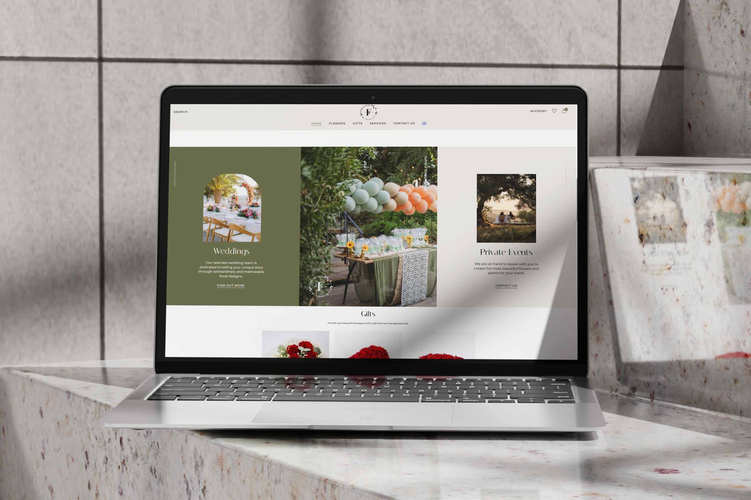 Website design for Fiorentinos Flower Shop – Weddings and Private Events pages by mirela digital agency