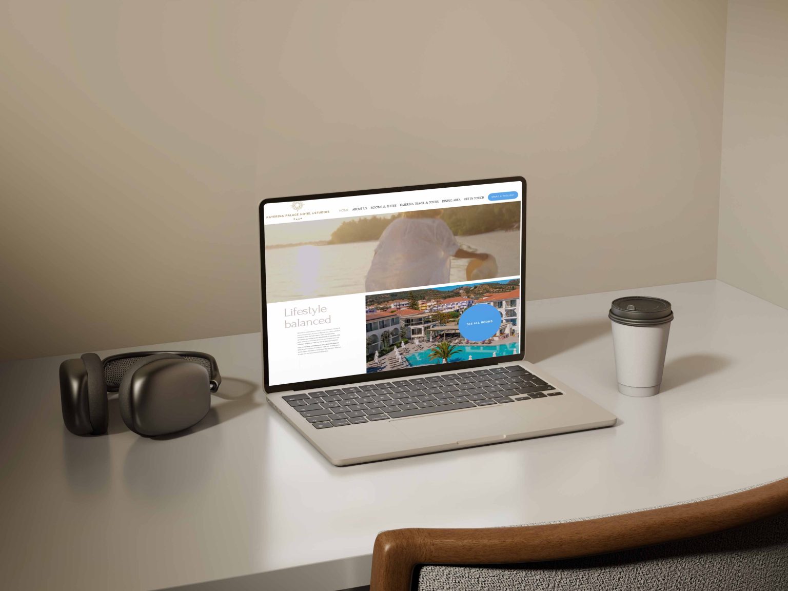 Homepage design for Katerina Palace Hotel Zakynthos – created by mirela digital agency